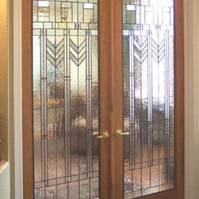 Frank Lloyd Wright Interior Stained Glass Doors Large